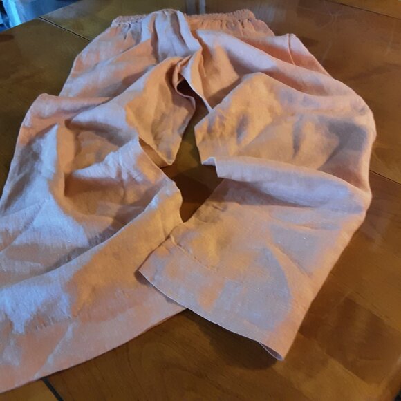 Peachy Pink Linen Pants Drawstring  XXS NWT - Picture 4 of 4
